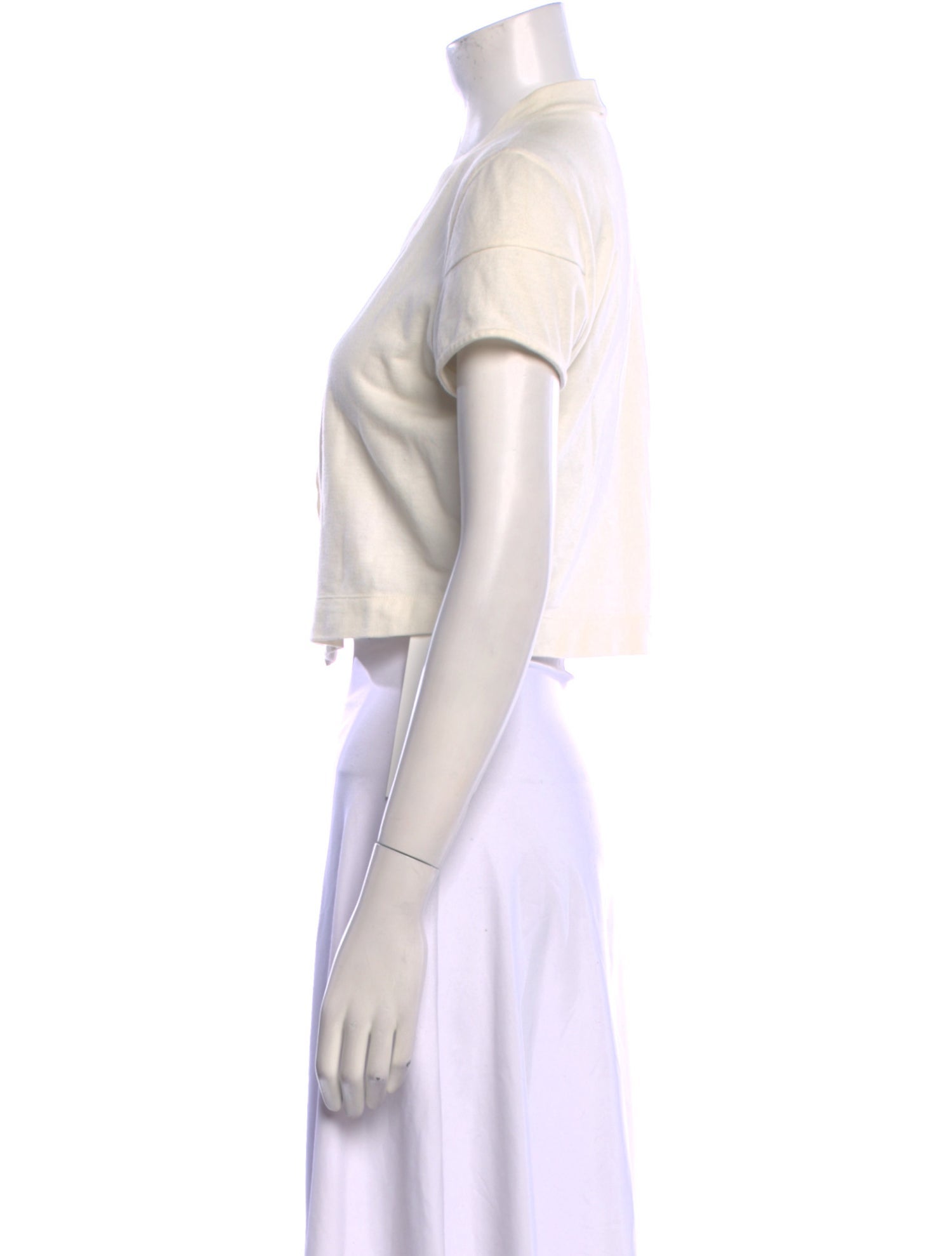 Brunello Cucinelli V-Neck Short Sleeve Crop Top